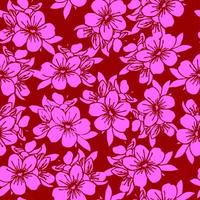 senza soluzione di continuità modello di rosa sagome di fiori su un' rosso sfondo, struttura, design foto