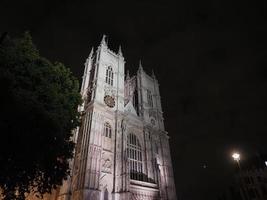 Westminster abbazia Chiesa a notte nel Londra foto