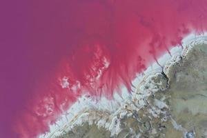 costa con rosa acqua. aereo Visualizza di maestoso paesaggi di jarilgach isola nel Ucraina foto