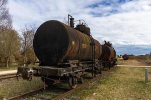 vecchio ferrovia macchine e brani foto