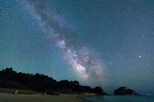 panoramico Visualizza di latteo modo visto a partire dal spiaggia nel bormes les mimose nel Sud di Francia foto