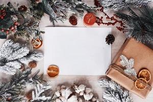 superiore Visualizza di Natale festivo telaio con nuovo anno decorazioni foto