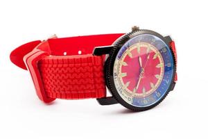 rosso dell'uomo orologio foto