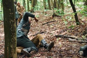 ternopil, Ucraina - giugno 2020 upa ucraino ribelle esercito film riprese. immagini di dietro le quinte. combattimento scena foto