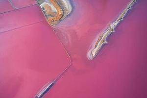 sorprendente viola acqua. aereo Visualizza di jarilgach isola nel Ucraina. maestoso paesaggi foto