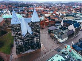 Lund Cattedrale nel inverno nel Skane, Svezia foto