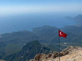 superiore di tahtali montagna nel kemer, tacchino olympos teleferik foto