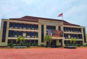 centrale Giava, Indonesia nel ottobre 2022. davanti Visualizza di il repubblica di Indonesia nazionale Polizia Stradale, centrale Giava regione, jepara ricorrere. foto