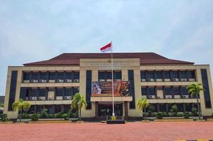 centrale Giava, Indonesia nel ottobre 2022. davanti Visualizza di il repubblica di Indonesia nazionale Polizia Stradale, centrale Giava regione, jepara ricorrere. foto