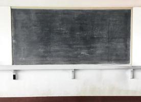 un' lavagna per gesso siamo montato su un' bianca cemento parete nel un' scuola aula nel un' povero nazione nel Asia. foto