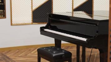 interno di camera con elegante mille dollari pianoforte classico foto