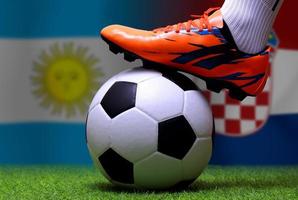 calcio tazza concorrenza fra il nazionale argentino e nazionale Croazia. foto