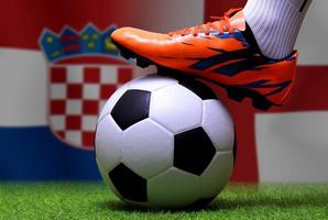 calcio tazza concorrenza fra il nazionale Croazia e nazionale Inghilterra. foto