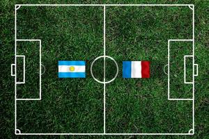 calcio tazza concorrenza fra il nazionale argentino e nazionale Francia. foto