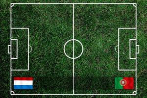 calcio tazza concorrenza fra il nazionale Olanda e nazionale portoghese. foto