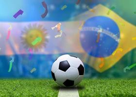 calcio tazza concorrenza fra il nazionale argentino e nazionale brasile. foto