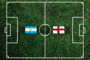 calcio tazza concorrenza fra il nazionale argentino e nazionale Inghilterra. foto