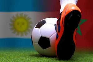 calcio tazza concorrenza fra il nazionale argentino e nazionale Marocco. foto