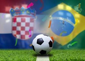 calcio tazza concorrenza fra il nazionale Croazia e nazionale brasile. foto