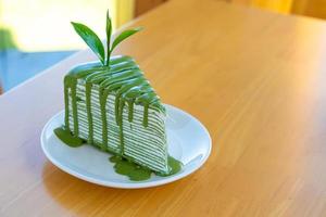 matcha verde tè crespo torta foto