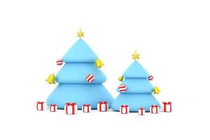 Natale albero con stella, campana e regalo scatola. allegro Natale e contento nuovo anno. foto