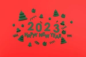 contento nuovo anno 2023, allegro Natale Natale albero, i regali, campana, Natale palla foto