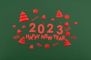 contento nuovo anno 2023, allegro Natale Natale albero, i regali, campana, Natale palla foto