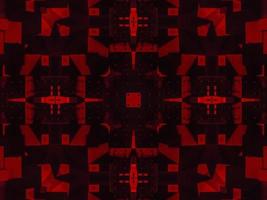 buio rosso metallico caleidoscopio sfondo. astratto e simmetrico modello con horor vibrazioni foto