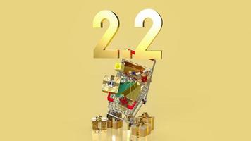 2.2 oro numero per promozione o vendita concetto 3d interpretazione foto