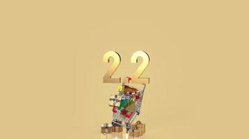 2.2 oro numero per promozione o vendita concetto 3d interpretazione foto