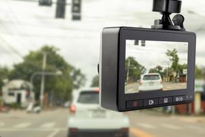 auto cctv telecamera video registratore per guida sicurezza su il strada foto