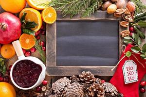 Natale ingredienti lavagna telaio foto