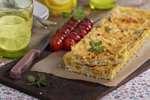 vegano quiche con tofu foto