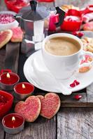 caffè per san valentino giorno con biscotti foto