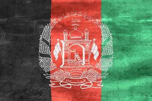 bandiera dell'Afghanistan - bandiera sventolante realistica in tessuto foto