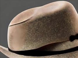 Marrone cappello con un' nero nastro in giro il tesa. generativo ai. foto