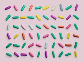 spruzzatori colorato zucchero caramelle superiore Visualizza 3d illustrazione foto
