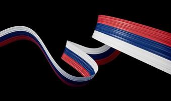 Serbia bandiera, 3d illustrazione su un' nero sfondo foto