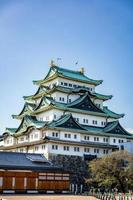 nagoya castello con un' chiaro cielo durante autunno le foglie stagionatura. nagoya castello è un' superiore punto di riferimento nel chubu centrale di Giappone e ha samurai come il castello simbolo. foto