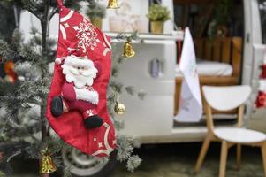 Natale decorazioni sfondo nel vivente camera a casa foto