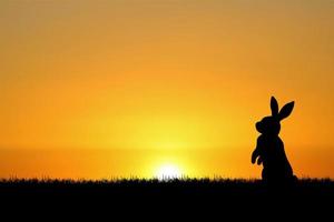 contento nuovo anno 2023 sfondo. sfondo contento nuovo anno 2023. coniglio aspetta per il sole su un' nuovo mattina. foto