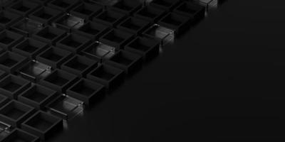 geometrico astratto sfondo buio colore nero piazza telaio 3d illustrazione foto