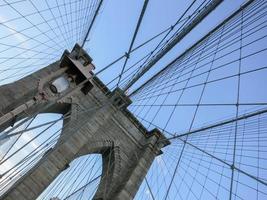 Visualizza di il Gotico archi di il brooklyn ponte. foto