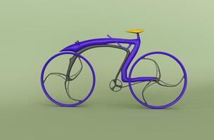 3d illustrazione interpretazione minimo moderno sport bicicletta su bianca sfondo. foto