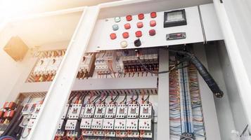 unità controllo elettrico per acqua raffreddamento sistema.industriale controllo refrigeratore macchina. foto