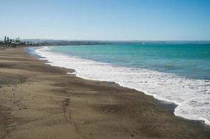 nero sabbia spiaggia nel napier, falchi baia regione, nord isola, nuovo Zelanda foto