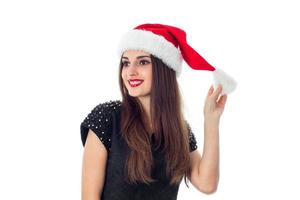bellezza brunetta ragazza nel Santa cappello foto