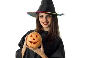 giovane brunetta ragazza nel Halloween stile Abiti foto