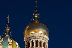 Chiesa di il salvatore su rovesciato sangue nel santo pietroburgo, Russia a notte foto