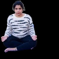 ritratto di bellissima giovane indiano donna praticante yoga con pianura sfondo. bellissimo ragazza pratica di base yoga posa. quiete e relax, femmina felicità foto
